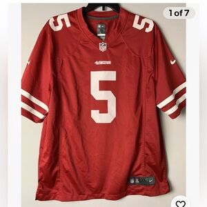 Nike San Francisco 49ers Jersey Mens Extra Large XL Trey Lance #5 Football Red
